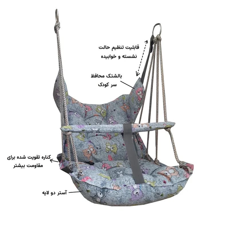 تاب کودک مدل ضد رفلکس طرح بامزی کد Nin 004 (پارچه تترون 12 طنابه)